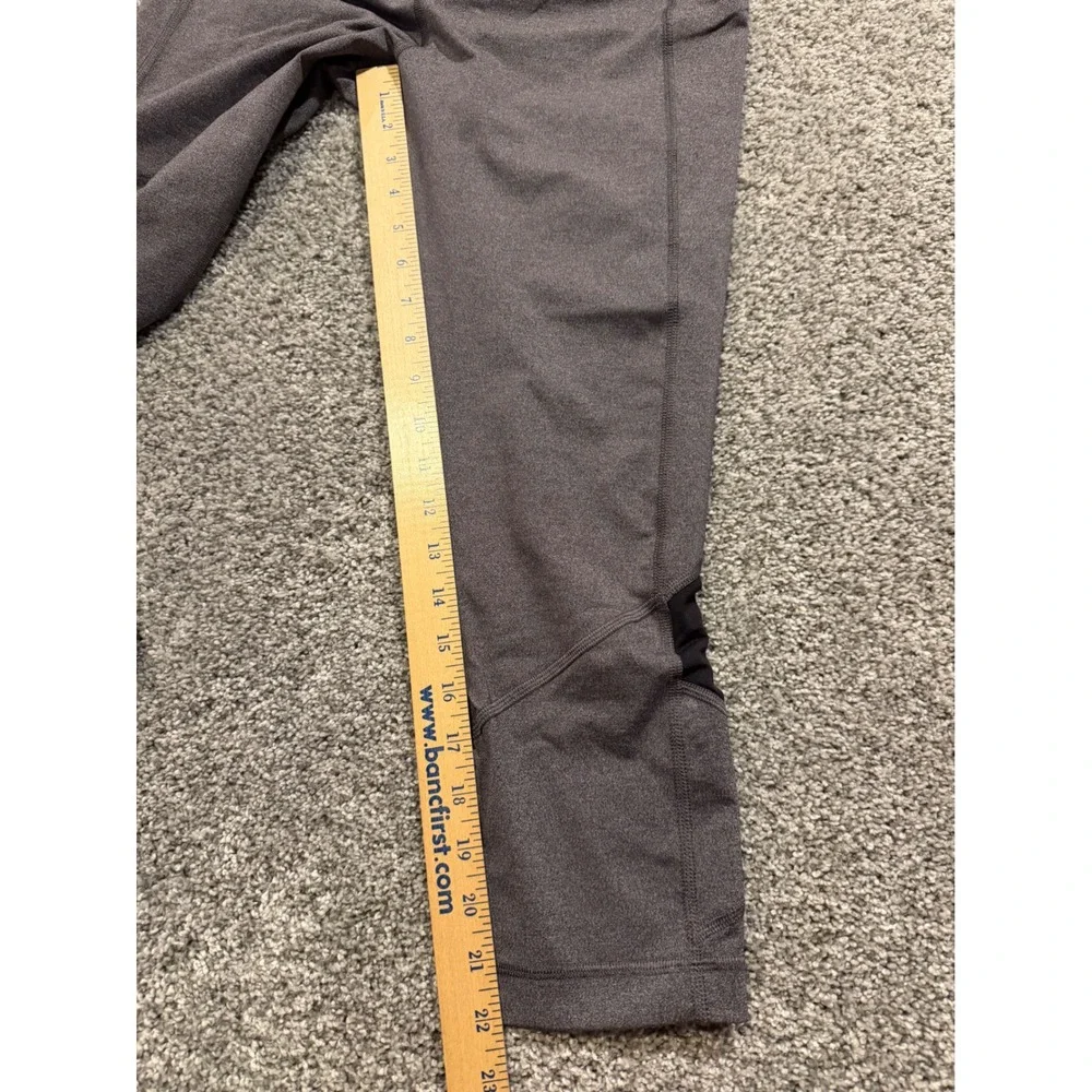 Lululemon Athletica Leggings Womens 10 Gray Black Mesh Panel Crop Pants LW6AVL‎